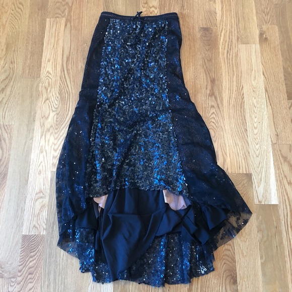 Byron Lars Black Sequins Hi Low Mermaid Skirt 2 - Picture 4 of 8